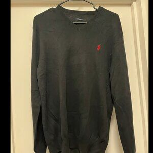 Polo black v-neck sweater, medium, NWOT